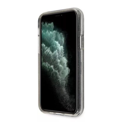 Guess blizgučių dėklas iPhone 11 Pro Max (sidabrinis)