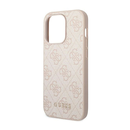 Guess 4G Metal Gold Logo dėklas iPhone 14 Pro Max (rožinis)