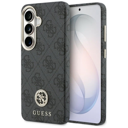 Guess 4G Blizgučių Apvalus Logotipas MagSafe - Samsung Galaxy S26 dėklas (juodas)