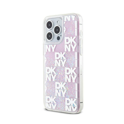 DKNY Liquid Glitter Multilogo – dėklas skirtas „iPhone 15 Pro Max“ (rožinis)