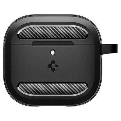 Spigen Rugged Armor – dėklas, skirtas „Apple AirPods 4“ (matiškai juoda)