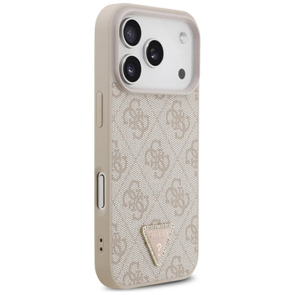 Guess Odos 4G Trikampis su kristalais MagSafe - Dėklas iPhone 17 Pro (rožinis)