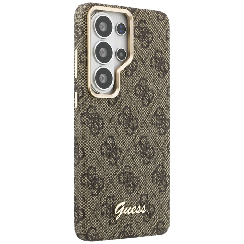 Guess 4G Script MagSafe dėklas – Samsung Galaxy S26 Ultra (rudos spalvos)