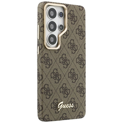 Guess 4G Script MagSafe dėklas – Samsung Galaxy S26 Ultra (rudos spalvos)