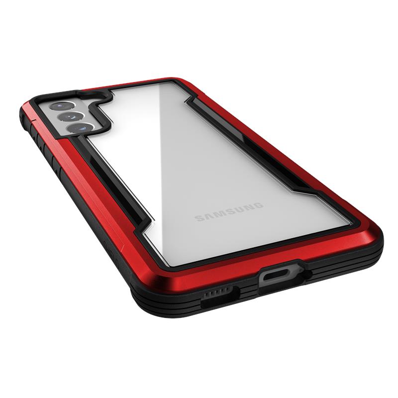 X-Doria Raptic Shield – aliuminio dėklas Samsung Galaxy S21 (antimikrobinė apsauga) (raudonas)