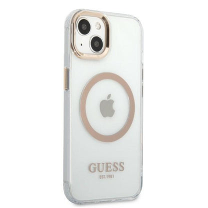Guess Metal Outline MagSafe – dėklas iPhone 13 (skaidrus)