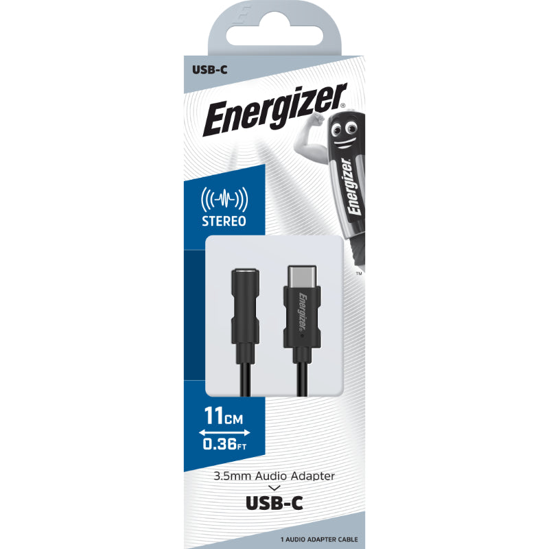 Energizer Ultimate - USB-C į 3,5 mm lizdo garso adapteris 11 cm (juodas)