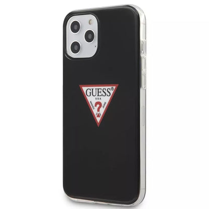 Guess Trikampio logotipas - Dėklas iPhone 12 Pro Max (juodas)