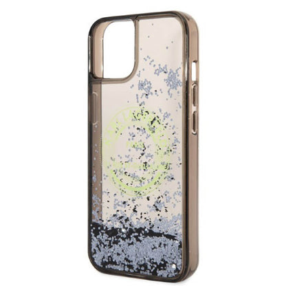 Karl Lagerfeld dėklas "Liquid Glitter Round RSG Logo" – dėklas skirtas iPhone 14 (Juodas)