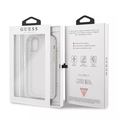 Guess blizgučių dėklas iPhone 11 Pro Max (sidabrinis)