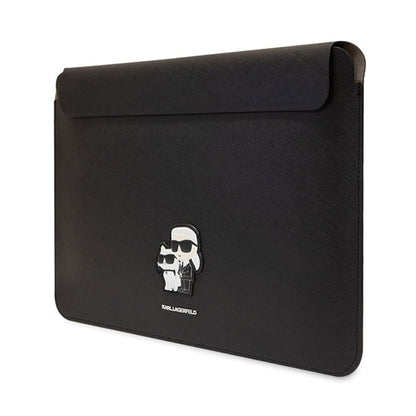 Karl Lagerfeld NFT Saffiano Karl & Choupette dėklas – 14 colių nešiojamojo kompiuterio dėklas (juodas)