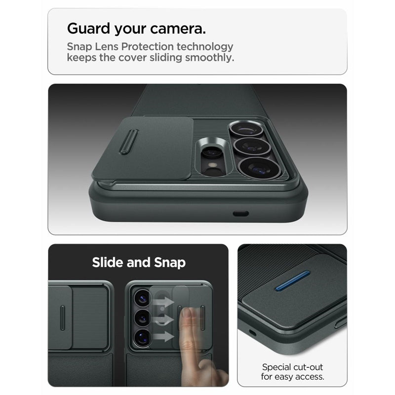 Spigen Optik Armor – dėklas, skirtas Samsung Galaxy S26 Ultra (Abyss Green)