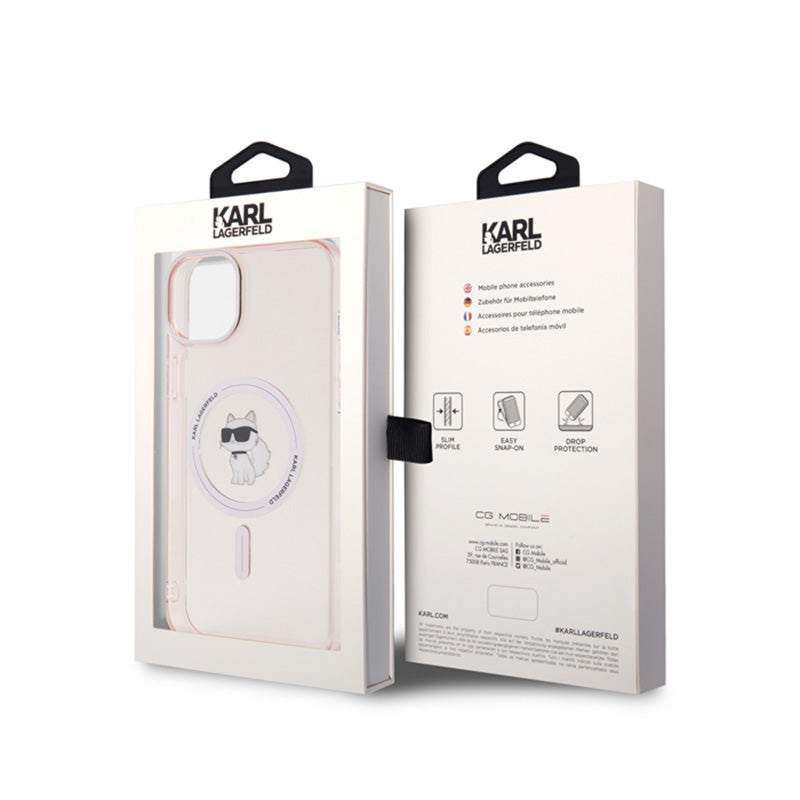 Karl Lagerfeld IML Choupette MagSafe – Dėklas, skirtas „iPhone 15 Plus“ (rožinis)