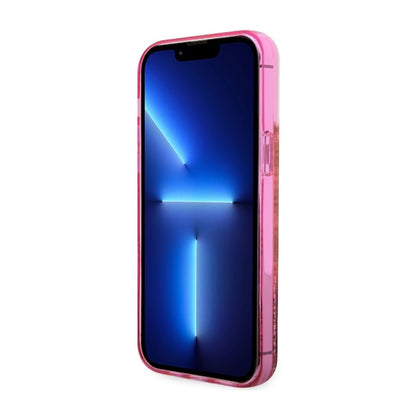Guess Liquid Glitter Transculent 4G – iPhone 14 Pro Max dėklas (rožinis)