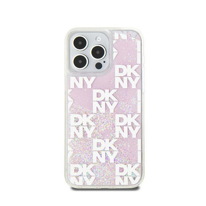 DKNY Liquid Glitter Multilogo – dėklas skirtas „iPhone 15 Pro Max“ (rožinis)