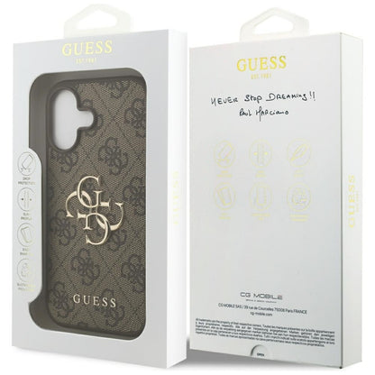Guess 4G Didelis Logotipas - Dėklas iPhone 17 (rudas)