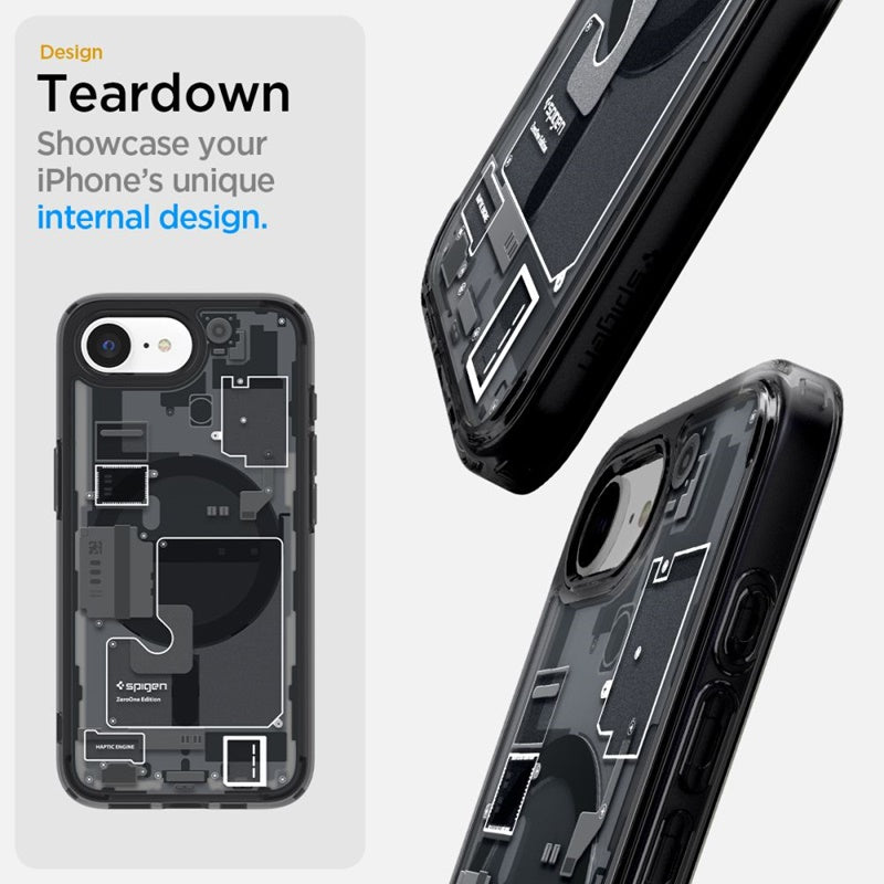 Spigen Ultra Hybrid Mag MagSafe - Dėklas iPhone 17e / 16e (Zero One Black)