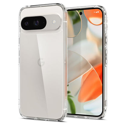 Spigen Ultra Hybrid – dėklas, skirtas Google Pixel 9 / 9 Pro (visiškai skaidrus)