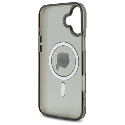 Karl Lagerfeld IML Metal Karl Head MagSafe – dėklas, skirtas iPhone 16 (juodas)