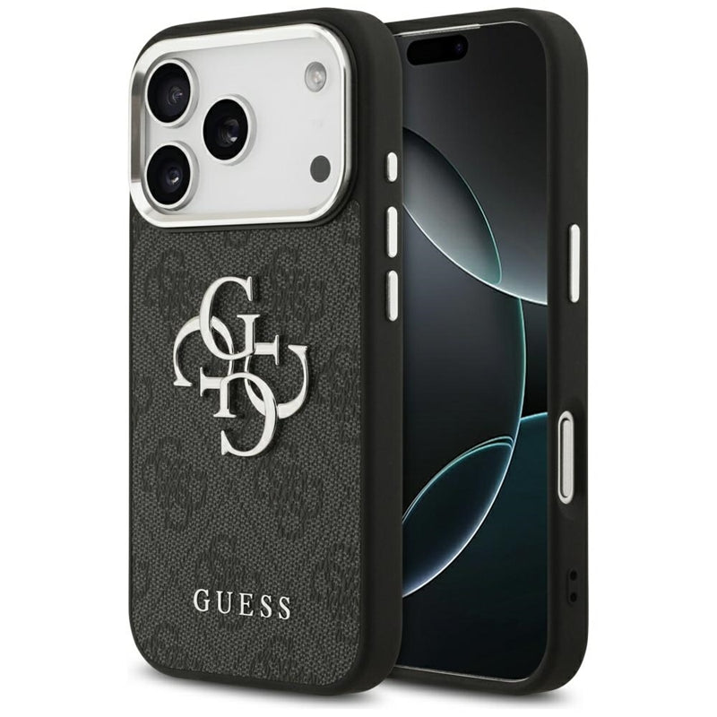 Guess 4G Big 4G Classic Logo – Dėklas iPhone 17 Pro (Juoda / Sidabrinė)