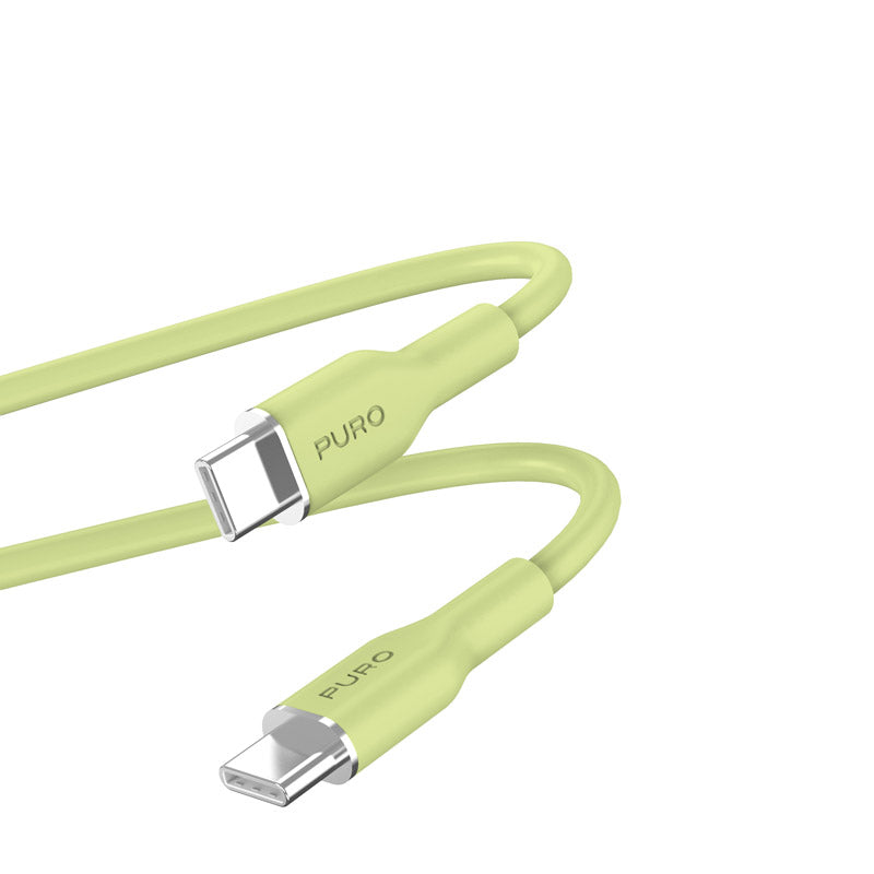 PURO ICON Soft Cable – USB-C to USB-C laidas 1,5 m (Matcha Green)