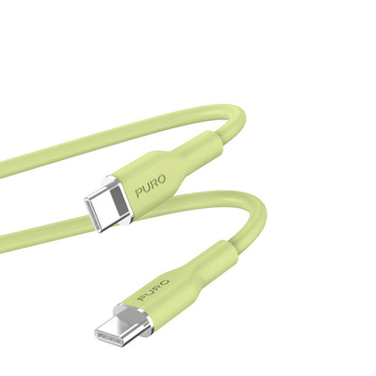 PURO ICON Soft Cable – USB-C to USB-C laidas 1,5 m (Matcha Green)