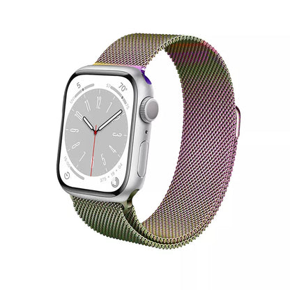 Crong Milano Steel – nerūdijančio plieno apyrankė, skirta Apple Watch 38/40/41/42 mm (vaivorykštinis)