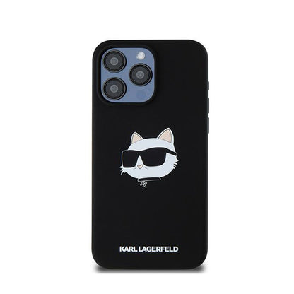 Karl Lagerfeld Silikoninė Choupette Galva MagSafe - iPhone 15 Pro Max dėklas (juodas)