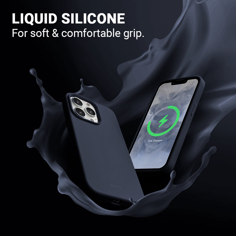 Crong Magnetinis spalvotas dėklas, skirtas iPhone 13 Pro Max (Tamsiai mėlyna)