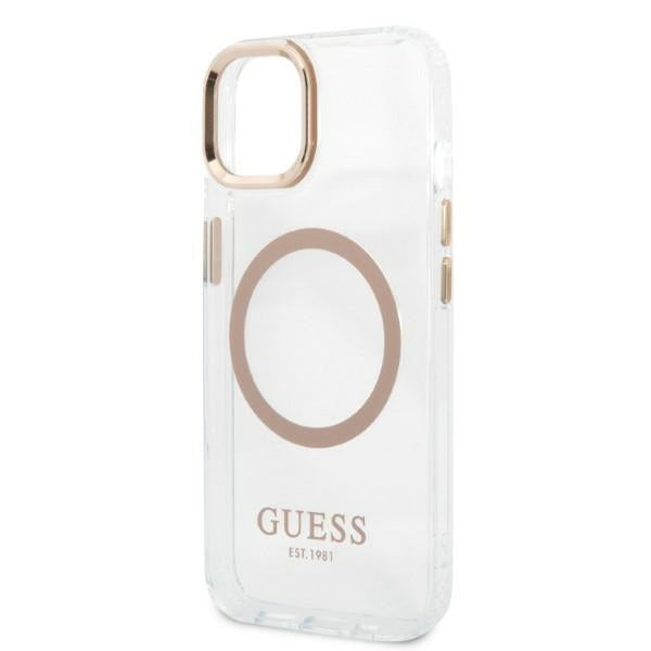 Guess Metal Outline MagSafe – dėklas iPhone 13 (skaidrus)