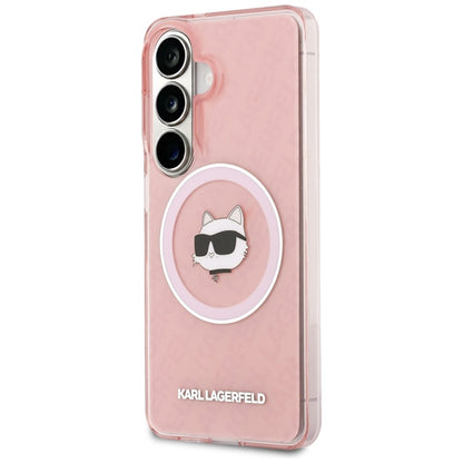 Karl Lagerfeld IML Repeated Choupette MagSafe dėklas, skirtas Samsung Galaxy S26+ (rožinis)