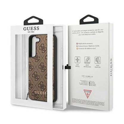 Guess 4G Charms Collection – Dėklas, skirtas Samsung Galaxy S23 (Ruda)