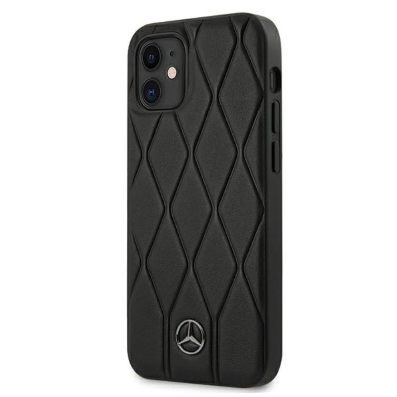 Mercedes Leather Wave Line – dėklas iPhone 12 mini (juodas)