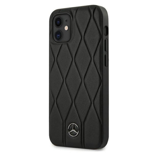 Mercedes Leather Wave Line – dėklas iPhone 12 mini (juodas)