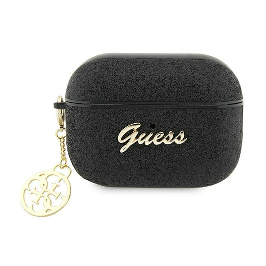 Guess 4G Glitter Flake – dėklas, skirtas „Apple AirPods Pro 2“ (juodas)
