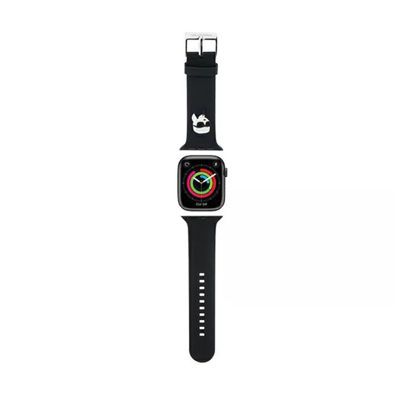 Karl Lagerfeld 3D guminis Karl galvos NFT - Apple Watch 42/44/45/49 mm dirželis (juodas)