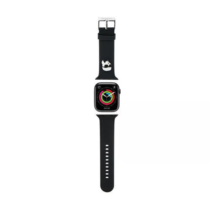 Karl Lagerfeld 3D guminis Karl galvos NFT - Apple Watch 42/44/45/49 mm dirželis (juodas)