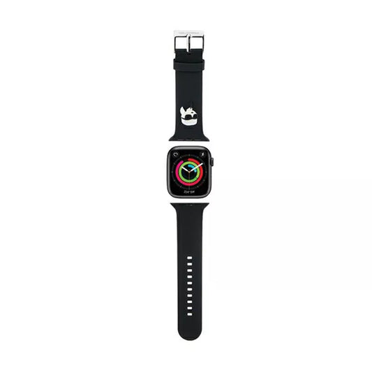Karl Lagerfeld 3D guminis Karl galvos NFT - Apple Watch 42/44/45/49 mm dirželis (juodas)
