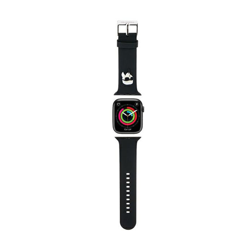 Karl Lagerfeld 3D guminis Karl galvos NFT - Apple Watch 42/44/45/49 mm dirželis (juodas)