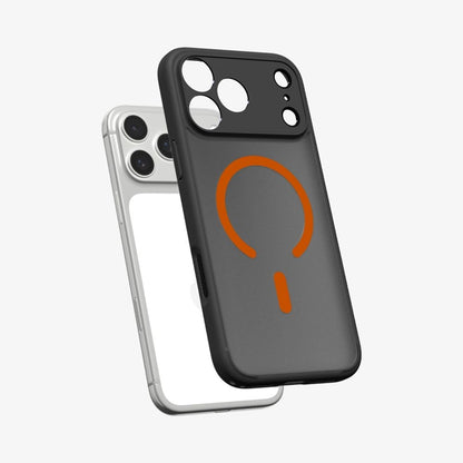 Spigen Ultra Hybrid Mag MagSafe dėklas iPhone 17 Pro (Frost Black / Orange)