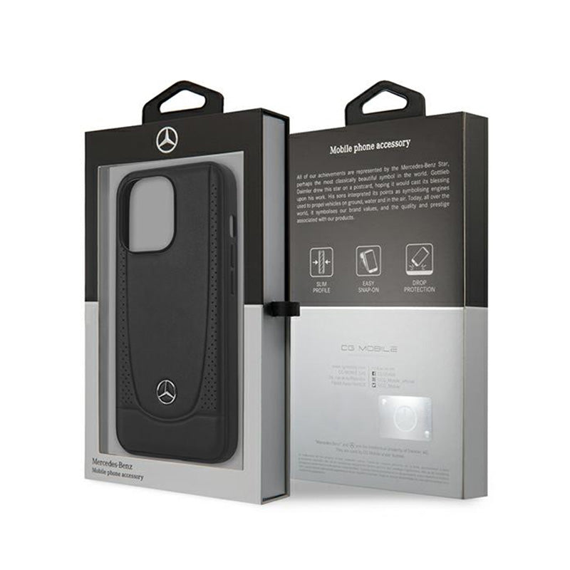Mercedes Leather Urban Line – dėklas skirtas iPhone 15 Pro Max (juodas)