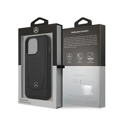 Mercedes Leather Urban Line – dėklas skirtas iPhone 15 Pro Max (juodas)
