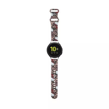 Hello Kitty silikoniniai žymekliai „Graffiti“ – universalus 20 mm išmaniojo laikrodžio dirželis (rožinis)