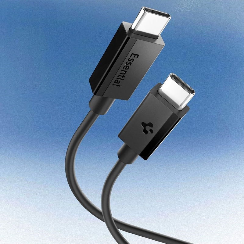 Spigen EB6020CC Essential – USB-C į USB-C kabelis, PD 60W, 2m (Juodas)