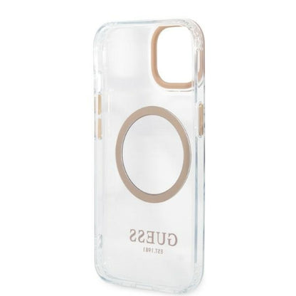 Guess Metal Outline MagSafe – dėklas iPhone 13 (skaidrus)