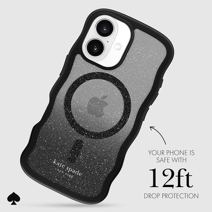 Kate Spade New York Wavy MagSafe – dėklas iPhone 16 (Nightfall)