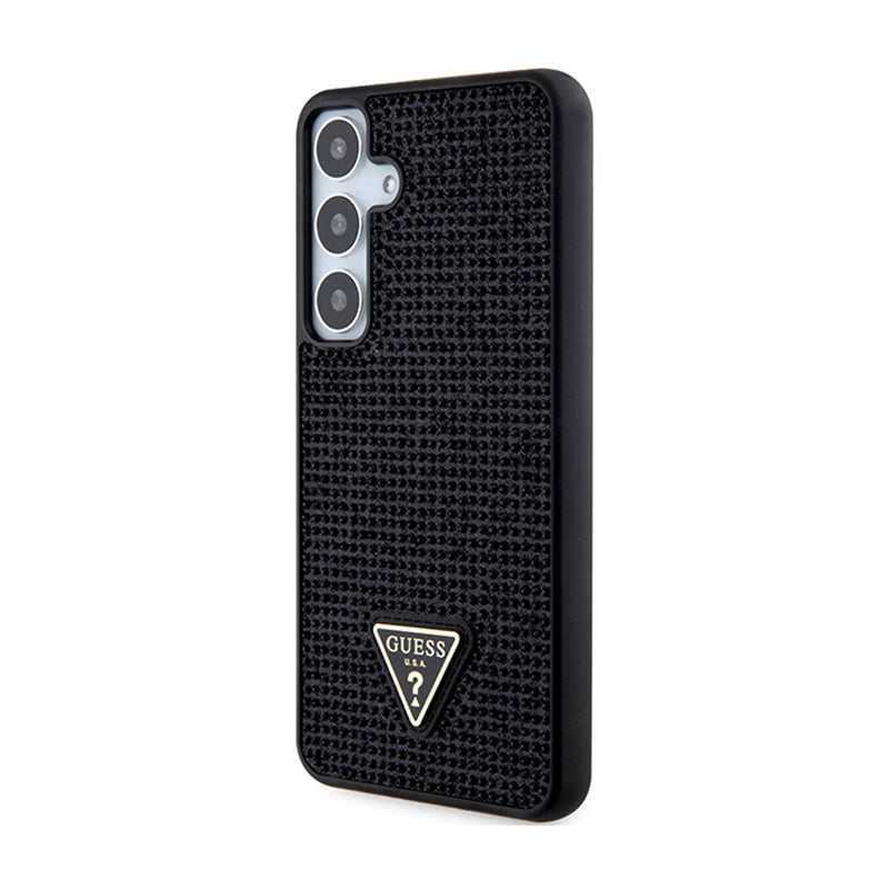 Guess Rhinestone Triangle – Dėklas Samsung Galaxy S24+ (juodas)