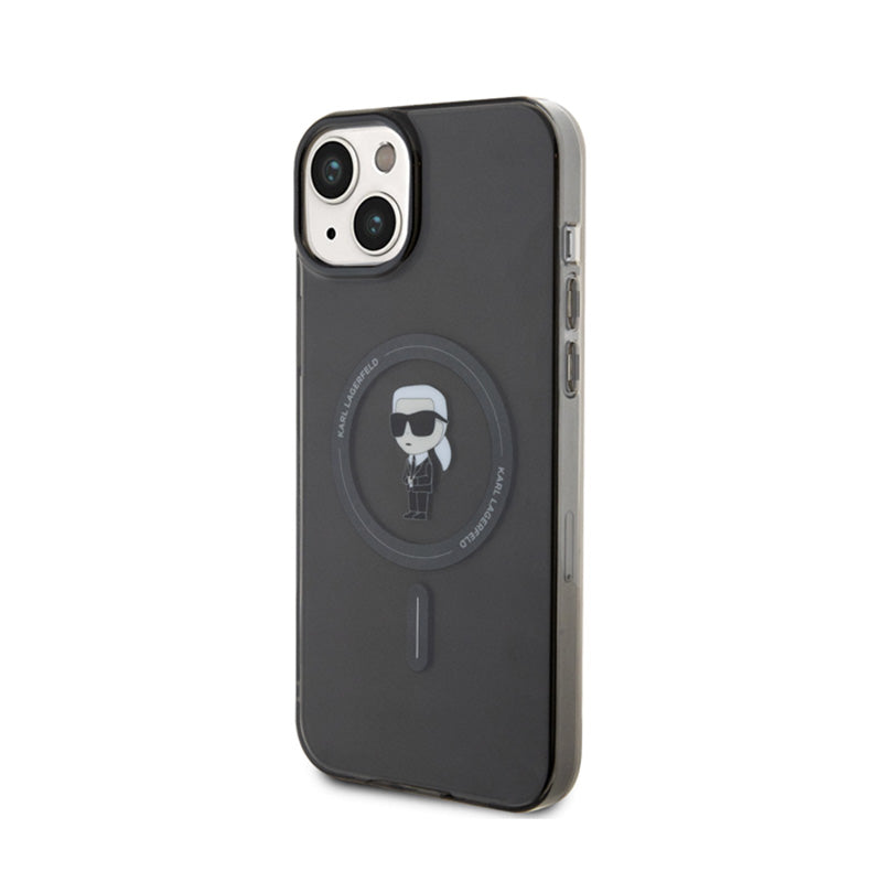 Karl Lagerfeld IML Ikonik MagSafe – dėklas iPhone 15 Plus (juodas)