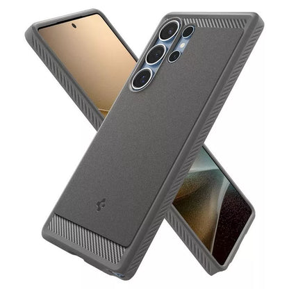 Spigen Rugged Armor Mag MagSafe – „Samsung Galaxy S25 Ultra“ dėklas („Marble Grey“)