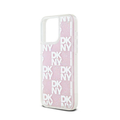 DKNY Liquid Glitter Multilogo – dėklas skirtas „iPhone 15 Pro Max“ (rožinis)